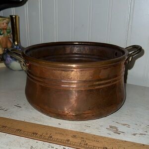 Vintage Copper & brass Turkish pot hand seamed